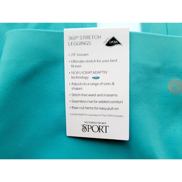 Victoria's Secret TurquoiseTeal High Compression 360° Stretch 7/8 Leggings M NWT - Picture 8 of 11